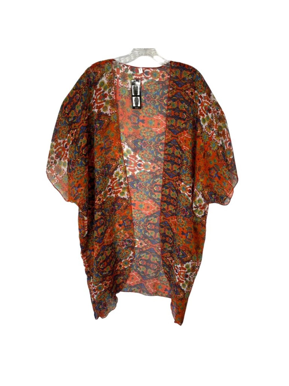 Bijoux Terner Kimono Light Weight Kimono Large/XL Orange Blue New‎